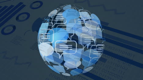 animación de todo el texto y el icono, procesamiento de datos en todo el mundo