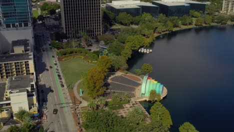 video aéreo del lago eola orlando florida