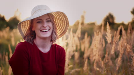 Beautiful-Woman-Posing-Into-Camera-And-Smile-At-Golden-Sunset-73