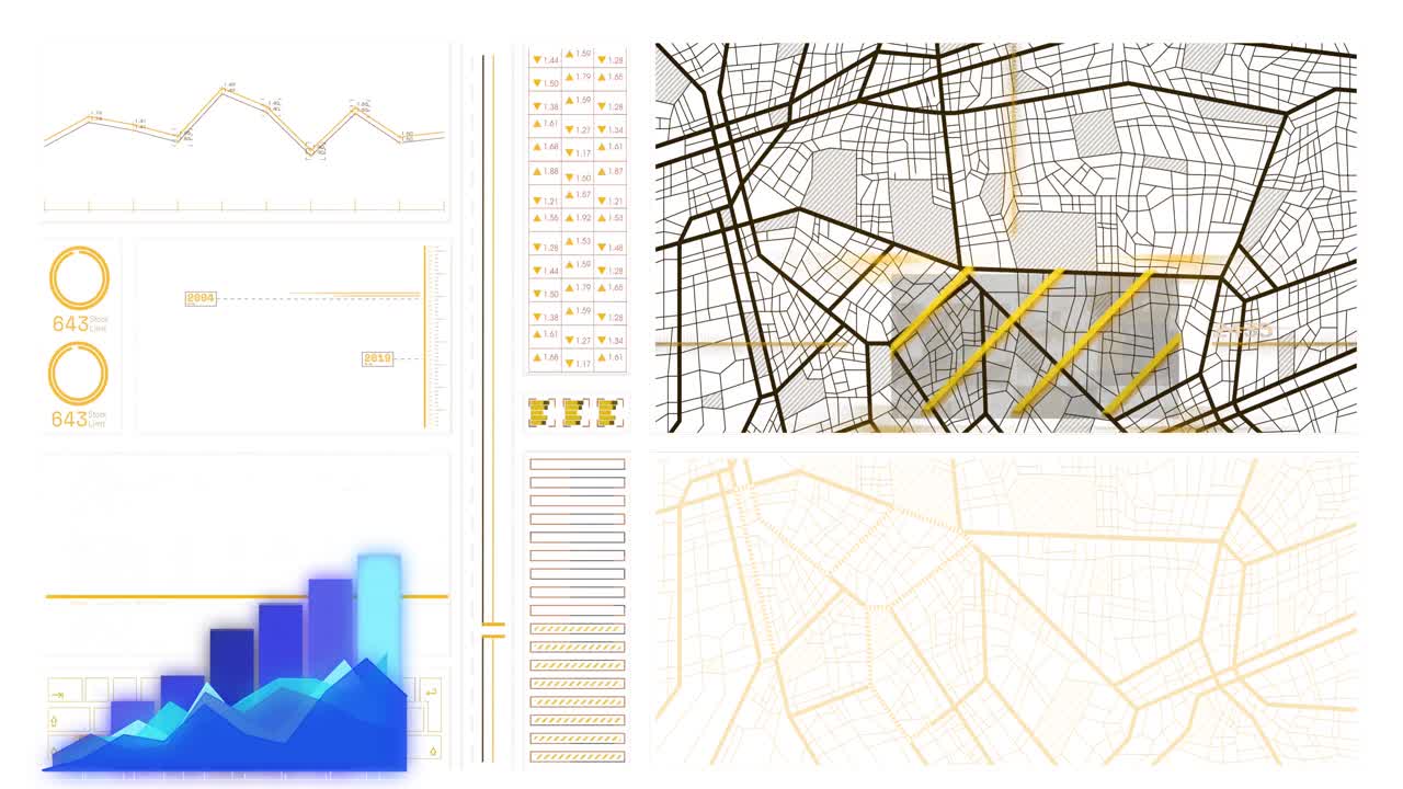 Animation of data processing on white background