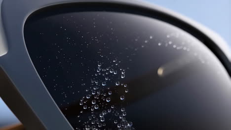 close-up of water droplets on a car window