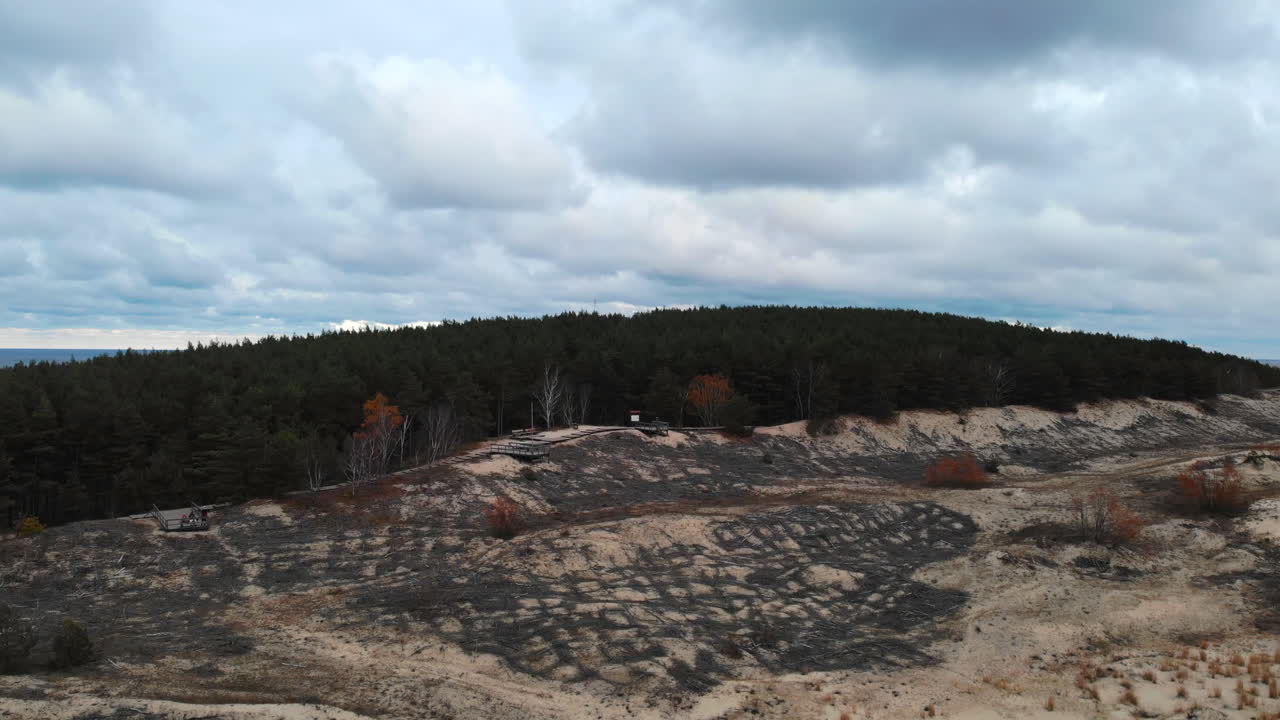 Overcast Landscape with Forest and Sand Dunes