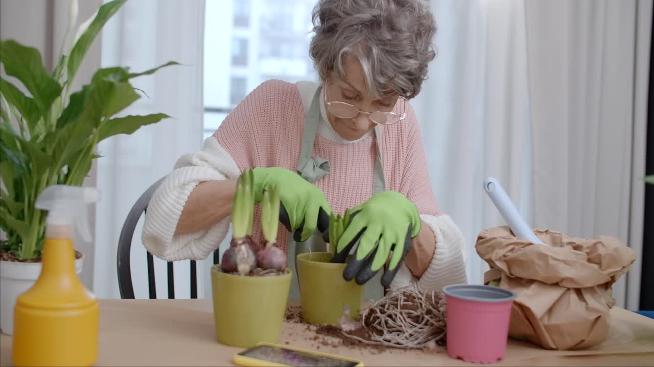 Senior Woman Gardening at Home