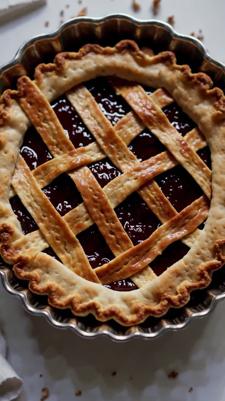 Delicious Homemade Lattice-Top Jam Pie