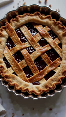 delicious homemade lattice-top jam pie