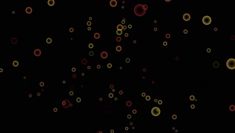 animated gold and red color bubble video overlay