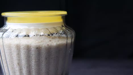 psyllium husk in glass jar