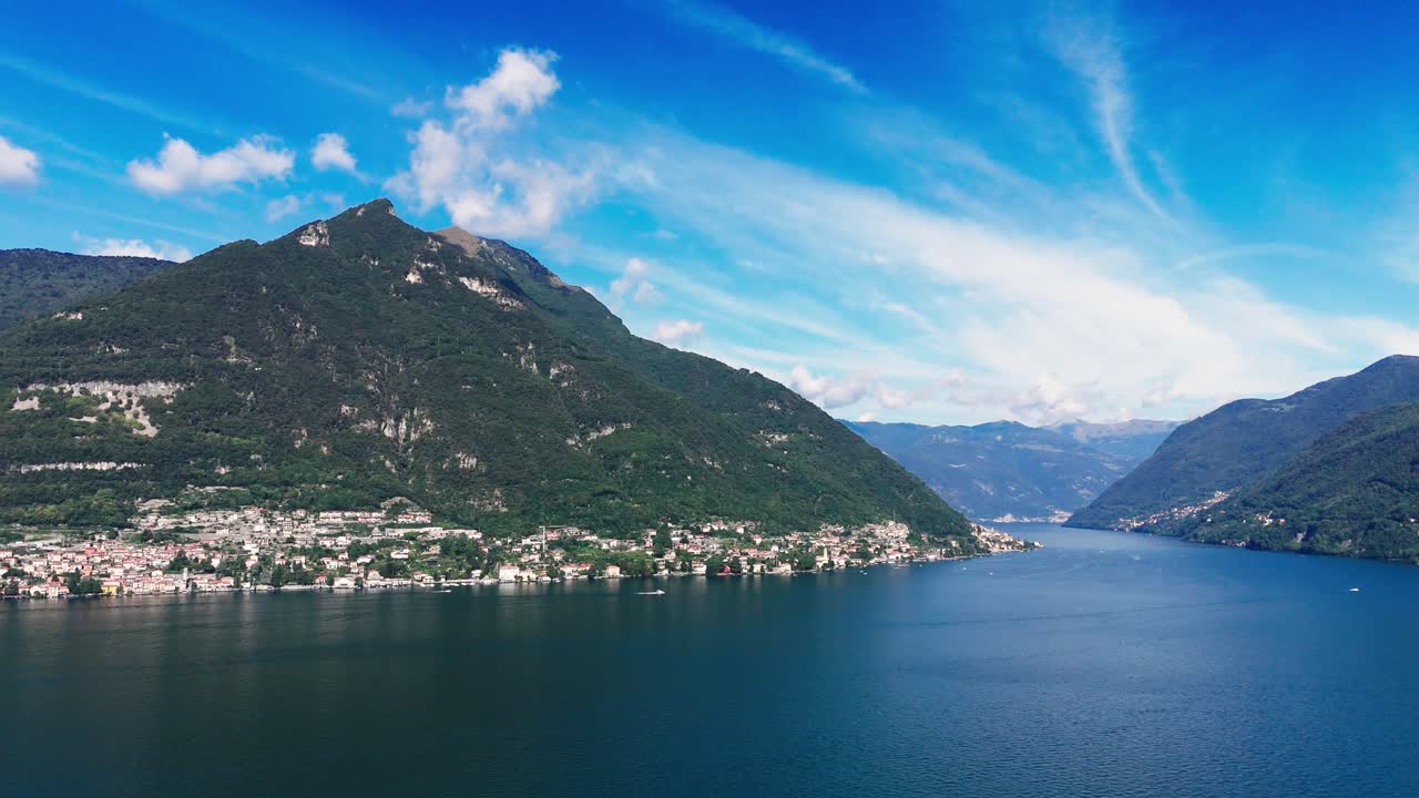 Lake Como, fly towards Laglio and Carate province 1of2