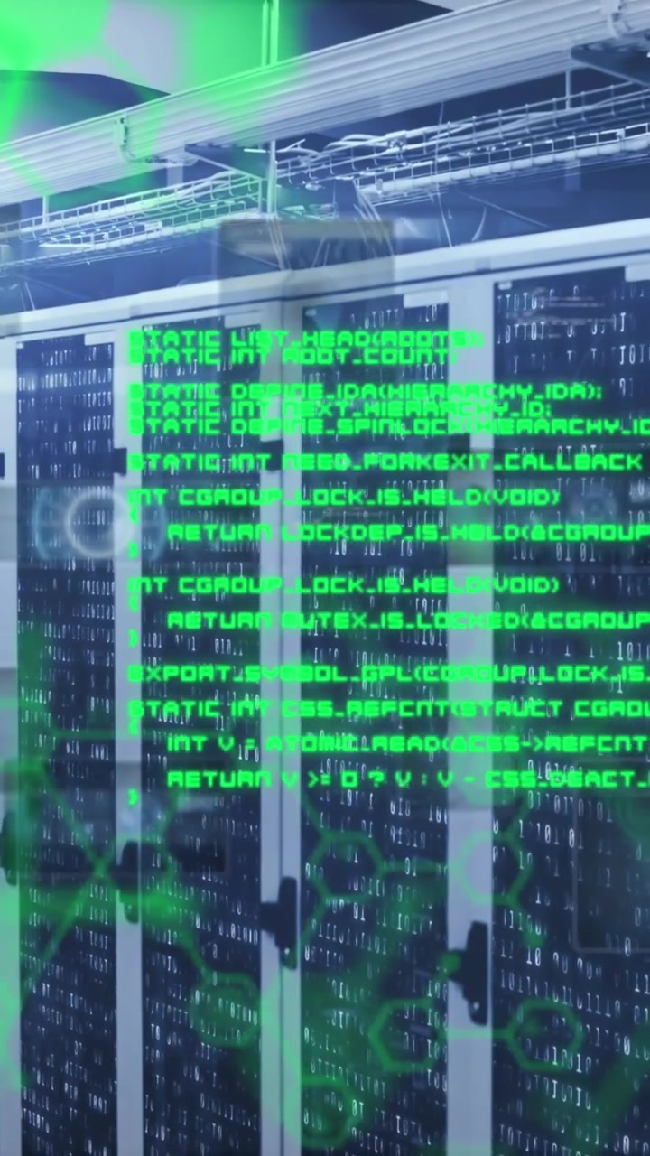 Animation of chemical formula with data processing over server room