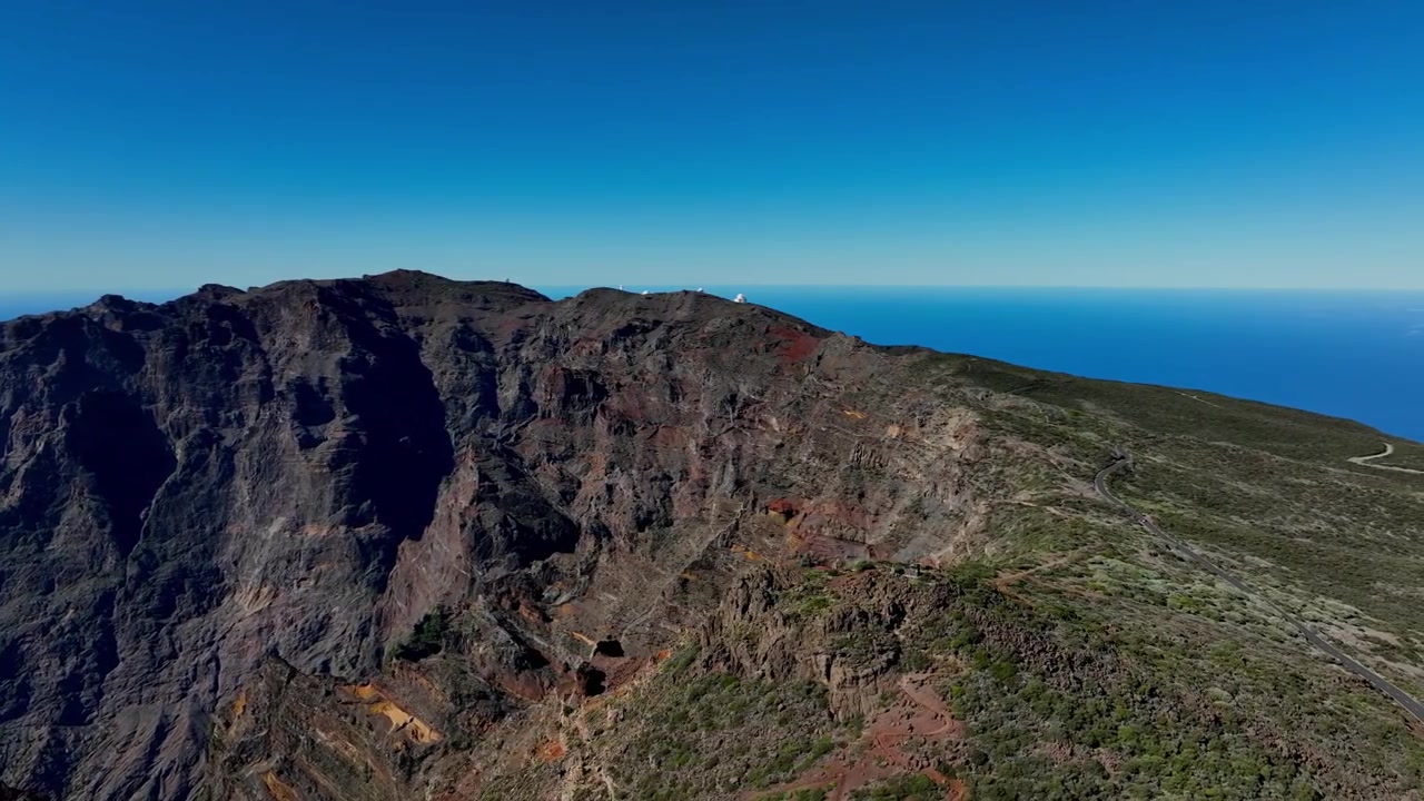 Vista aerea con drone del paesaggio di La Palma, Isole Canarie, Spagna.