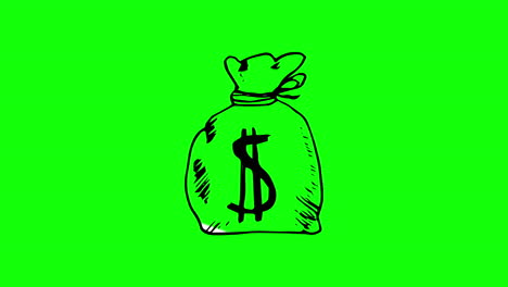 bolsas de dinero pintadas con el signo del euro