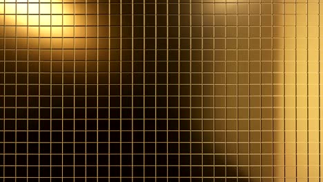 white 3d animation of a seamless loop of golden cubic background.