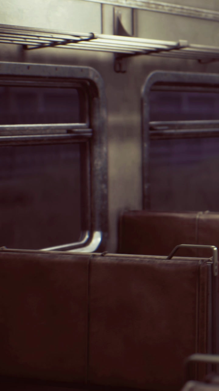 Empty subway car in the early morning light creates a calm atmosphere