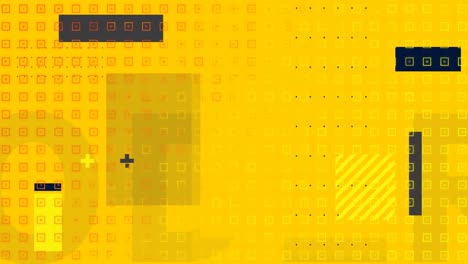 Animation-of-patterns-and-markers-moving-on-pattern-over-yellow-background