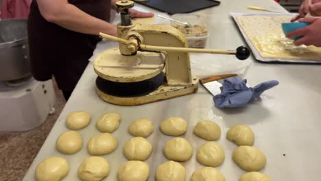 bakery scene: preparation of handmade “empanadillas”