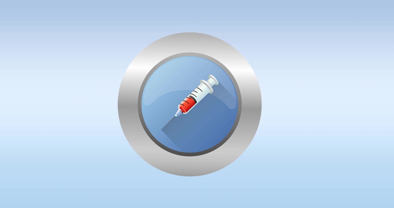 Animation of vaccine icon on blue background