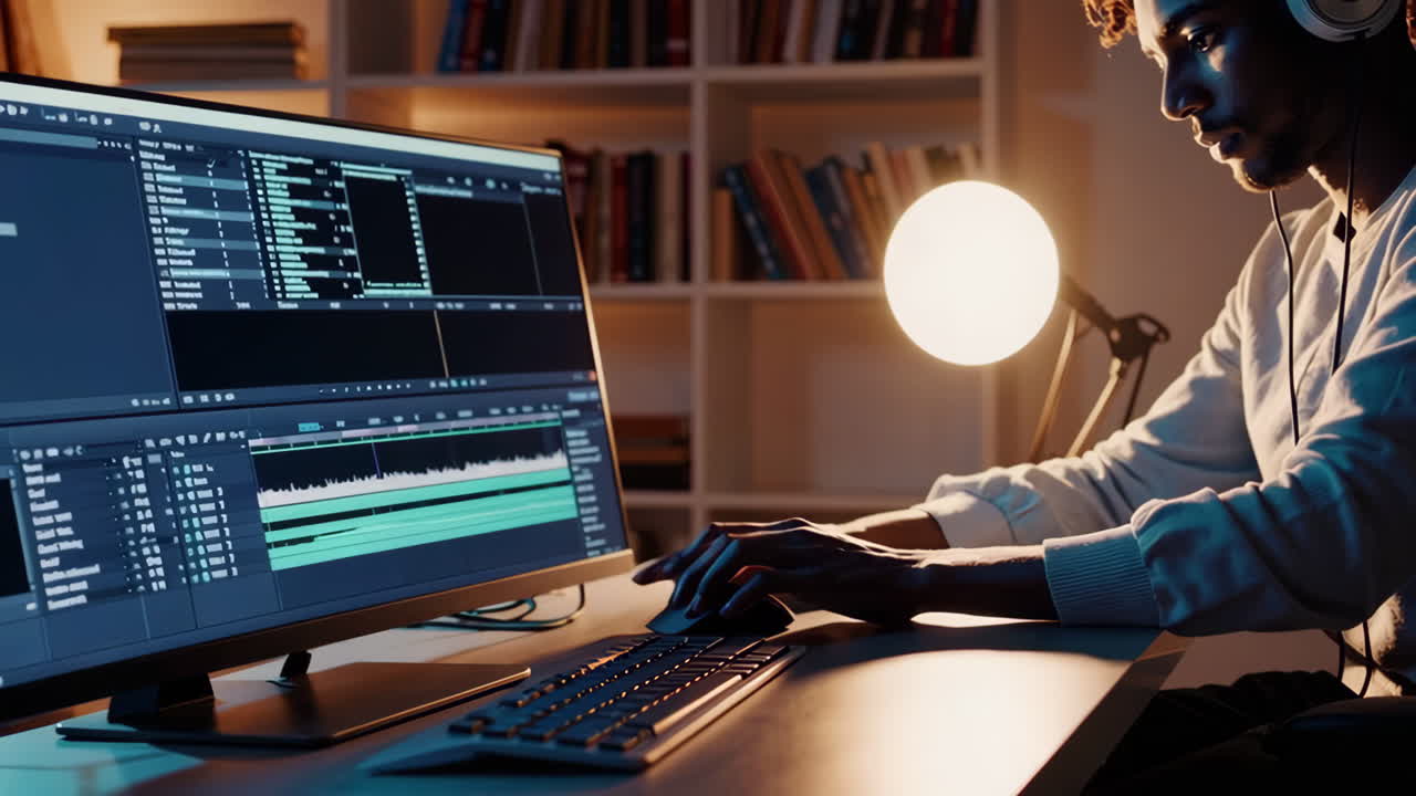 editor de video en el trabajo