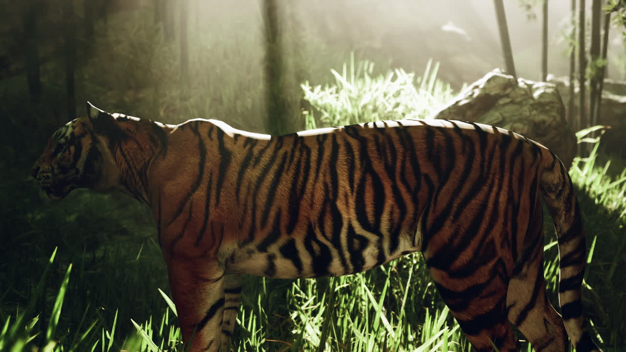 정글 속의 웅장한 호랑이