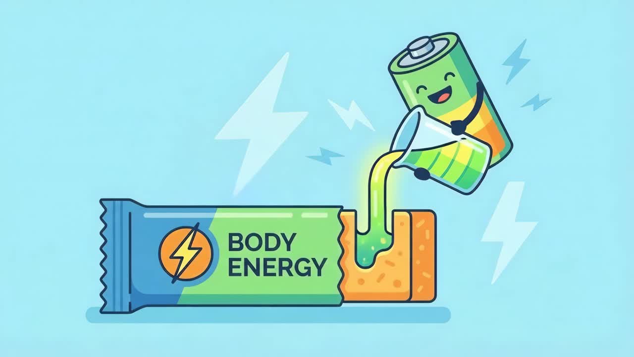 Concetto di cartone animato sull'energia del corpo