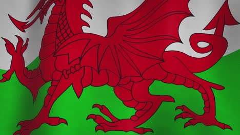 wales flag background waving flowing banner - seamless video animation loop