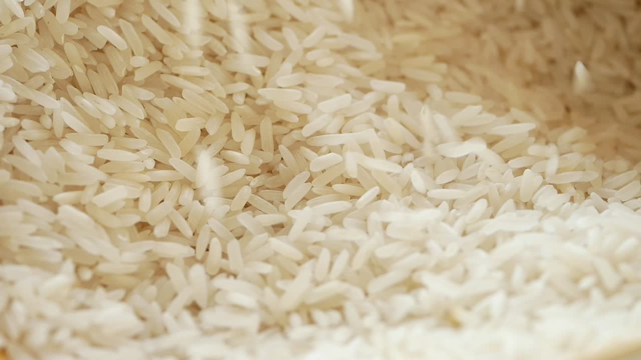 Close Up of White Rice Grains