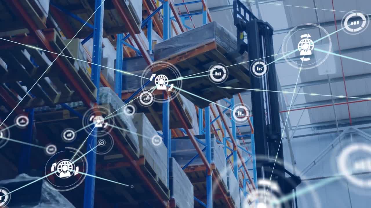 animación de la red de conexiones a través del almacén