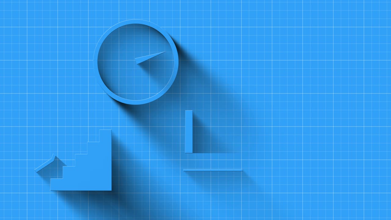 infografía de análisis económico con informe de datos comerciales en crecimiento y plantilla de animación de bucle de video de sombra larga