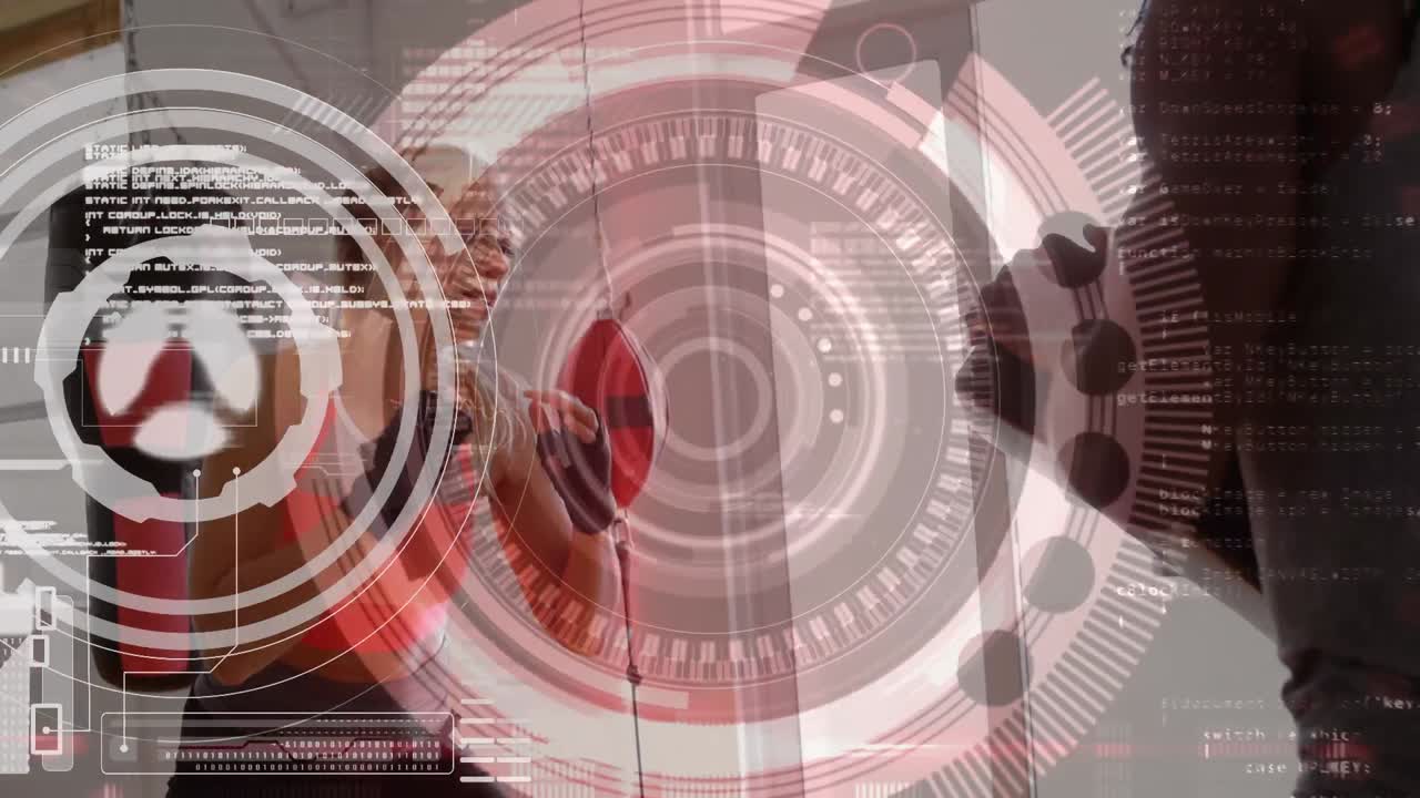 animación del procesamiento de datos y el registro de estadísticas con boxeador