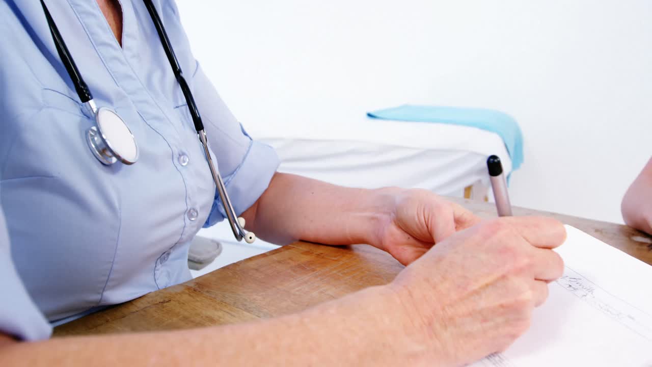 Patient consulting a doctor