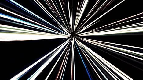 wormhole right in time and space, flying fast through speed tunnel on black background, seamless loop. animation. abstract creative cosmic background