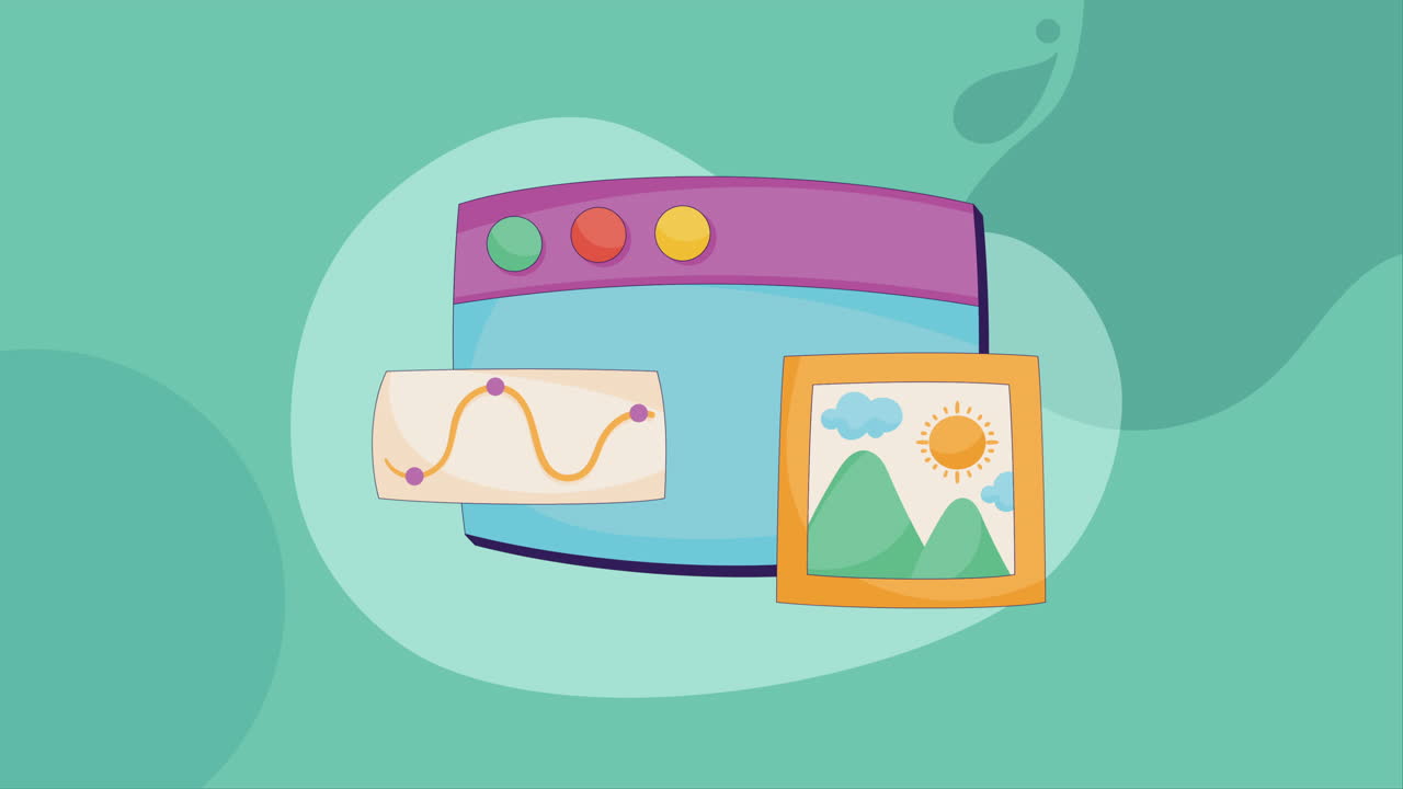 그래프와 그림 일러스트레이션이 있는 웹 페이지