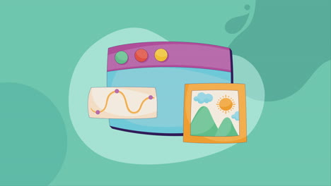 página web con gráficos e ilustraciones