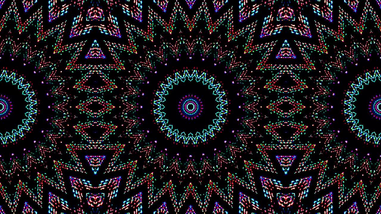 líneas abstractas luz colorida brillante forma redonda en el centro, fondo negro