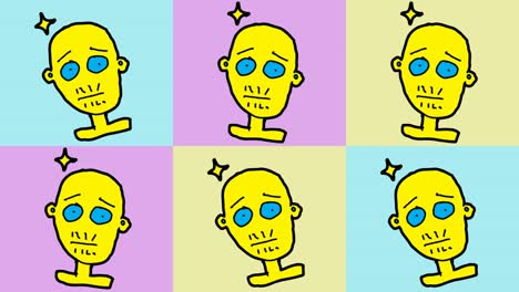 kids drawing pop art seamless background with theme of bald head