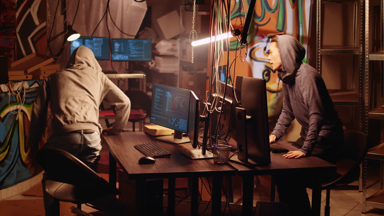 해커가 데이터 도질 혐의로 경찰에 의해 겨나고 있습니다.