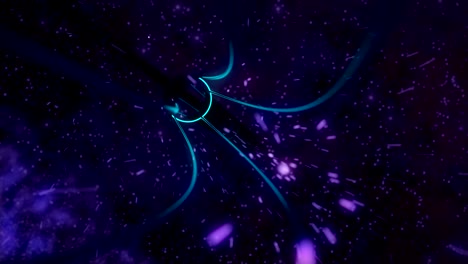 viaje de animación cg a través del universo, bucle