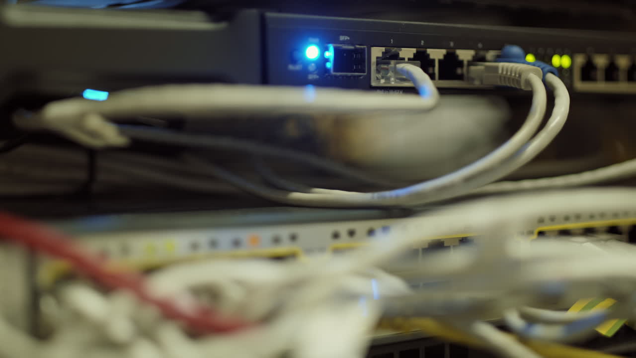 Router and Cables in Data Center