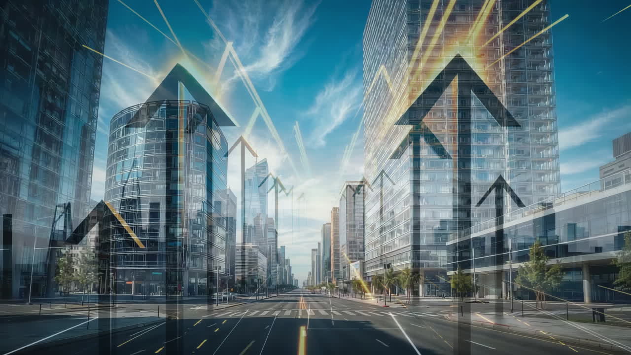 Paesaggio Urbano Moderno che Rappresenta Crescita e Progresso Aziendale