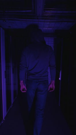 suspicious person in a server room