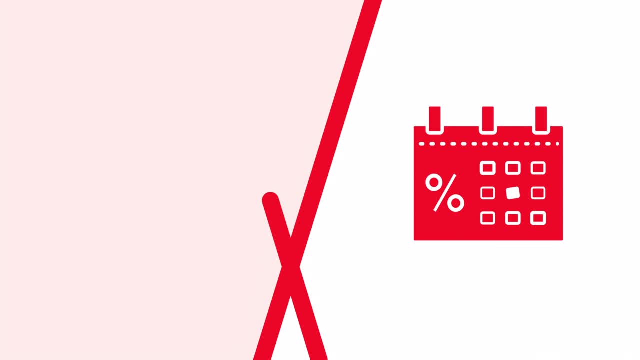 video 4k del poster di vendita a forma di calendario rosso.