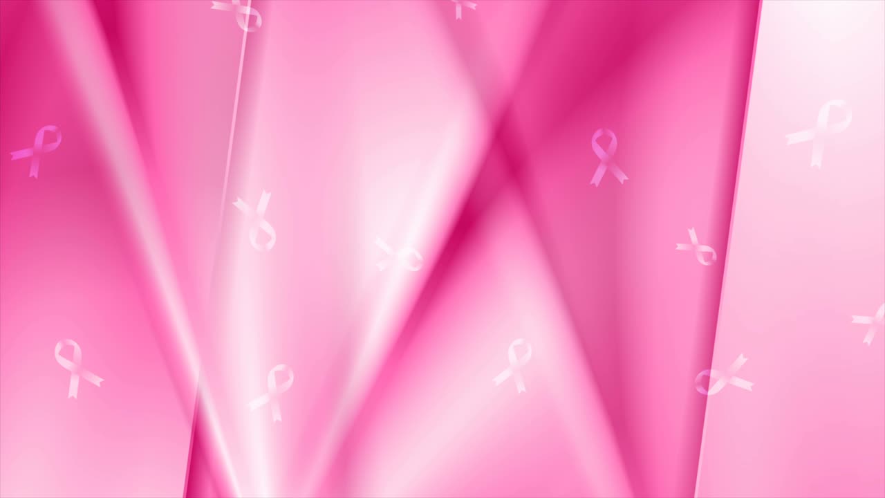 유방암 인식 달: 매끄러운 줄무와 리본 테이프 모션 디자인