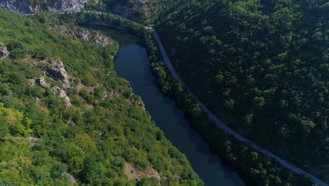 a view from the high to the riverbed