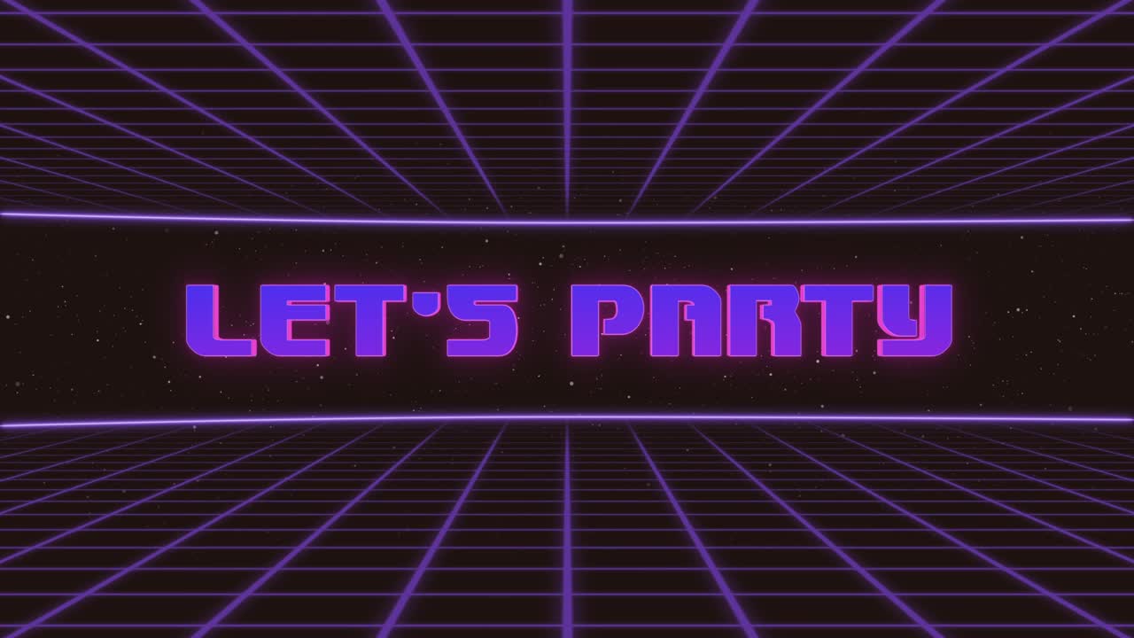 파티의 제목: 애니메이션 레트로 퓨투리스틱 80년대 90년대 스타일, 애니메이션 스어, 레트로 배경