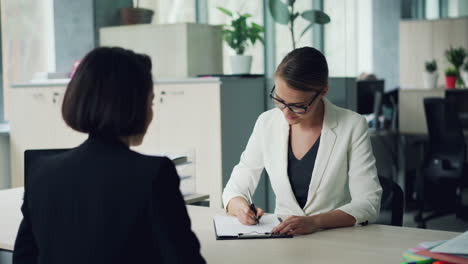 job interview in modern office