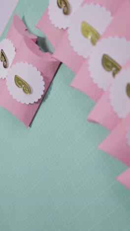 diy pink and gold paper gift boxes