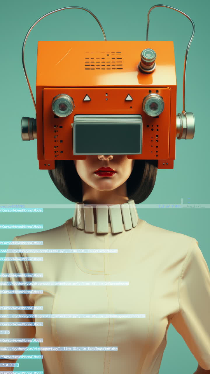 muñecas estatuas femeninas de porcelana con altavoces de audio y auriculares hechos con ai