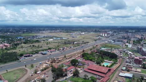 aerial view of nairobi highway and surrounding cityscape