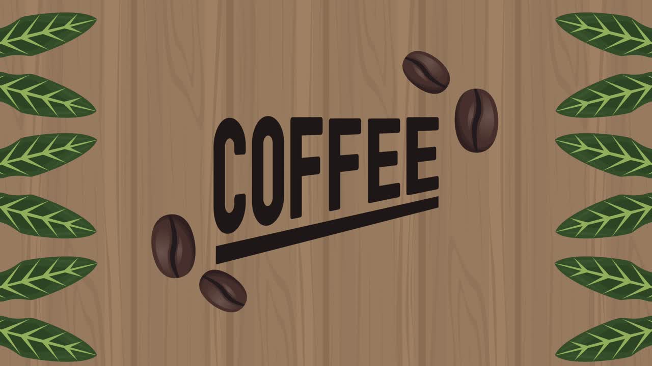 letras de la casa de café con animación de frijoles