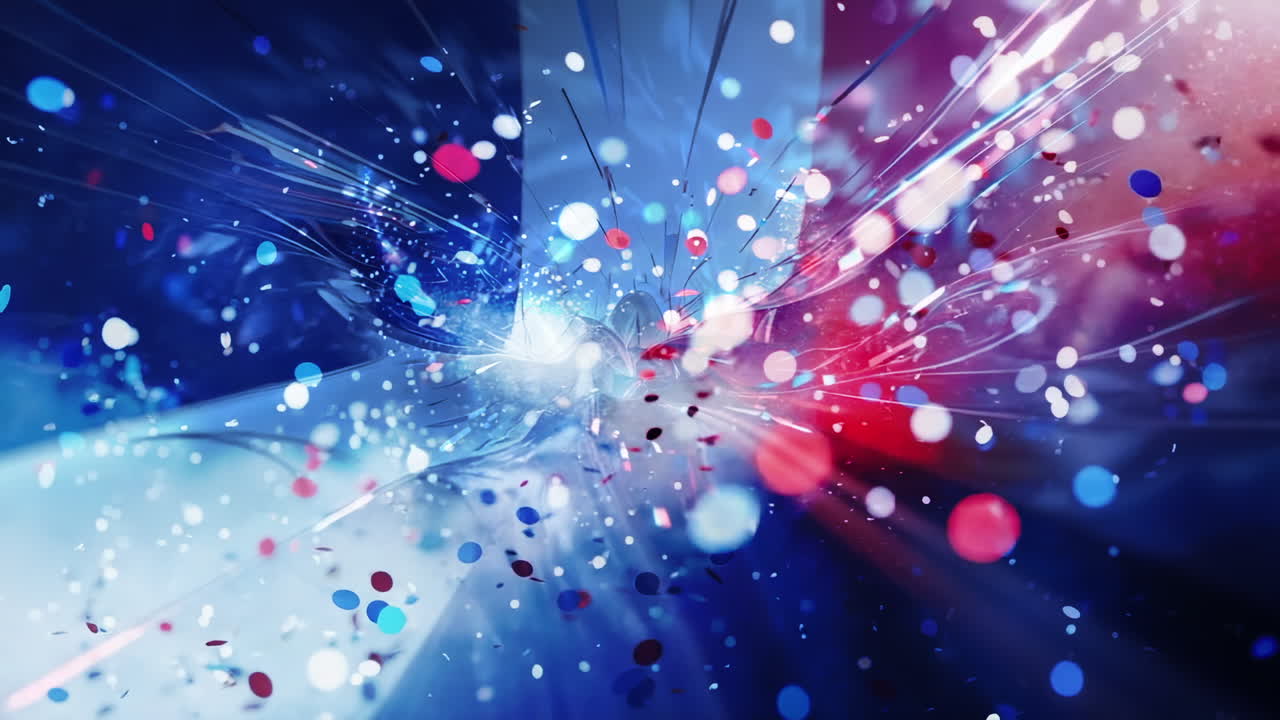 Abstract French Flag Celebration with Dynamic Particles