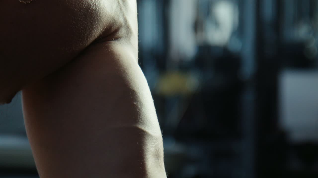 Strong Sportsman Relax in Gym Sport Athlete Man Has Muscular Arm Strong and Muscular Sportsman Sport